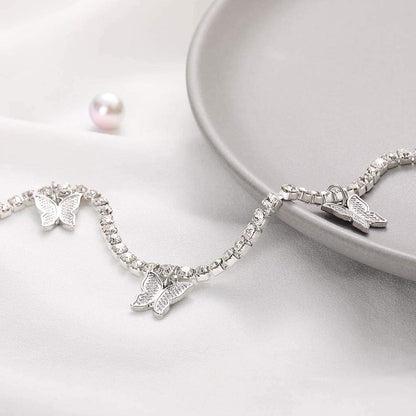 Victray Crystal Waist Chains Butterfly Belly Body Chain Fashion Body Accessories Jewelry for Women and Girls (Silver) Apparel & Accessories > Jewelry > Body Jewelry Victray   