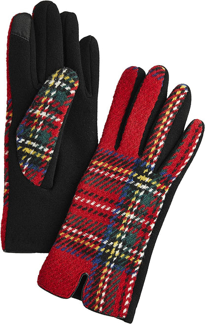 Mud Pie Womens Large Tartan Plaid Glove Apparel & Accessories > Clothing Accessories > Gloves & Mittens Mud Pie Red One Size 