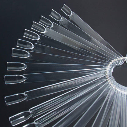 Nail Display Tips Lukytimo 100 Pcs Clear Fan-Shaped False Nail Polish Board Nail Art Tips Practice Sticks Tools with Ring Holder (Transparent) (100) Health & Beauty > Personal Care > Cosmetics > Cosmetic Tools > Nail Tools LukyTimo   