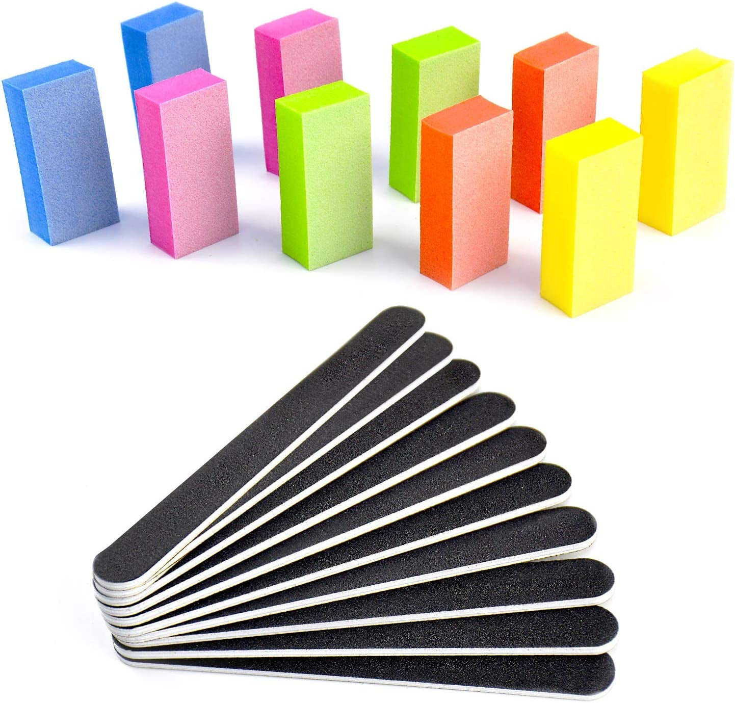 Nail Files and Buffers Set - Professional Manicure Tools Kit, 100/180 Grit Double Sided Emery Boards for Nails, 80/100 Grit Rectangular Nail Buffer Shiner Blocks Art Care for Home Salon 20Pcs Health & Beauty > Personal Care > Cosmetics > Cosmetic Tools > Nail Tools SALVMARY   
