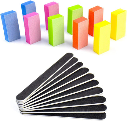 Nail Files and Buffers Set - Professional Manicure Tools Kit, 100/180 Grit Double Sided Emery Boards for Nails, 80/100 Grit Rectangular Nail Buffer Shiner Blocks Art Care for Home Salon 20Pcs Health & Beauty > Personal Care > Cosmetics > Cosmetic Tools > Nail Tools SALVMARY   