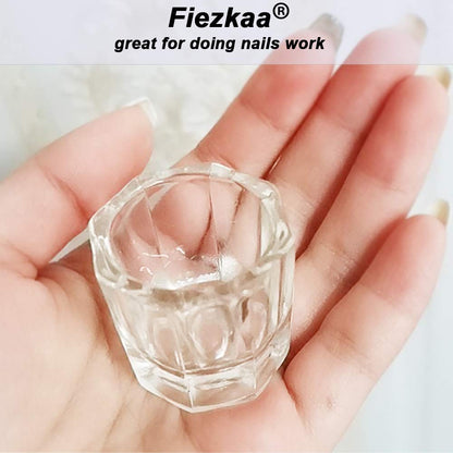 Fiezkaa 2Pcs Dappen Dish for Acrylic Nails, Clear Glass Acrylic Nail Monomer Liquid Bowl, Acrylic Powder Holder, Acrylic Glass Jar Dampen Dish Liquid Cup for Nail Art Manicure Care Tools Health & Beauty > Personal Care > Cosmetics > Cosmetic Tools > Nail Tools fiezkaa   