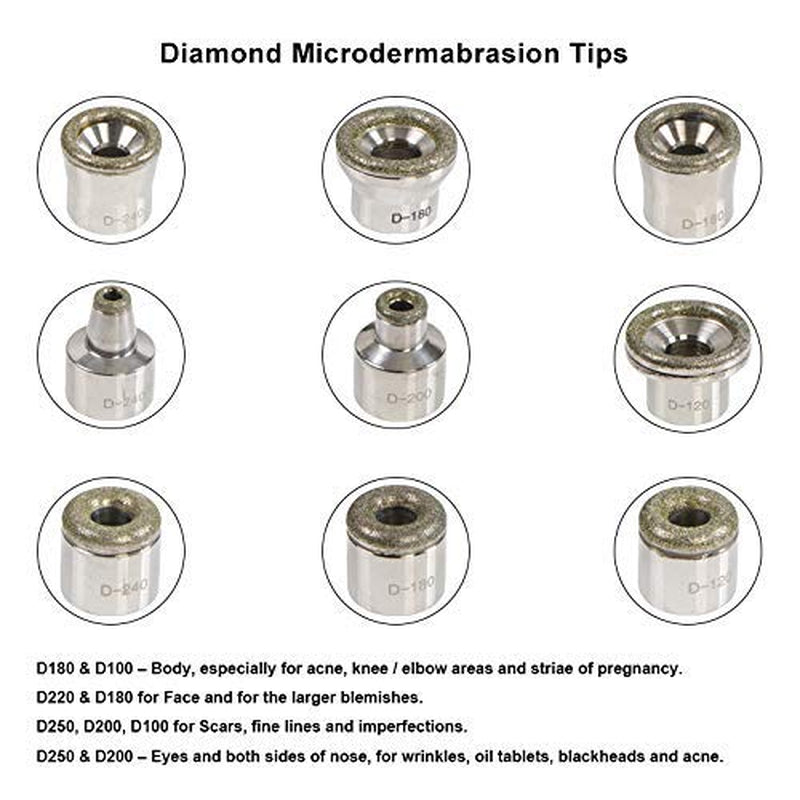 Nmeisi Microdermabrasion Tips and Wands Diamond Dermabrasion Skin Exfoliator Tool-9Pcs Stainless Steel Diamond Derbrasion Replacement Tips, 3Pcs Microdermabrasion Wands, 50Pcs Cotton Filter Health & Beauty > Personal Care > Cosmetics > Cosmetic Tools > Skin Care Tools Nmeisi   
