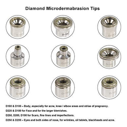 Nmeisi Microdermabrasion Tips and Wands Diamond Dermabrasion Skin Exfoliator Tool-9Pcs Stainless Steel Diamond Derbrasion Replacement Tips, 3Pcs Microdermabrasion Wands, 50Pcs Cotton Filter Health & Beauty > Personal Care > Cosmetics > Cosmetic Tools > Skin Care Tools Nmeisi   