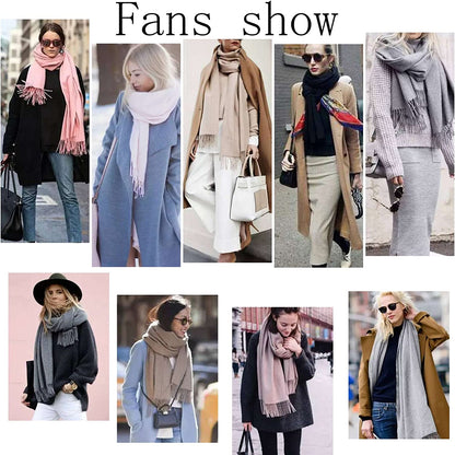 SOJOS Women Large Soft Cashmere Feel Pashmina Shawls and Wraps Winter Scarf for Evening Dresses SC304 Apparel & Accessories > Clothing Accessories > Scarves & Shawls SOJOS   