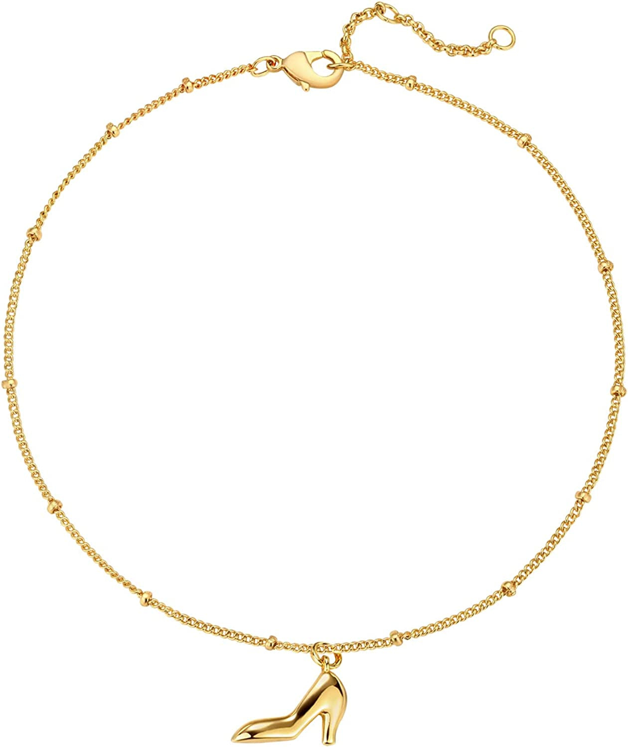 Dremmy Studios Simple Gold Chain Anklet,14K Gold/Silver Plated Dainty Summer Beach Anklets for Women Apparel & Accessories > Jewelry > Anklets DREMMY STUDIOS High heels  