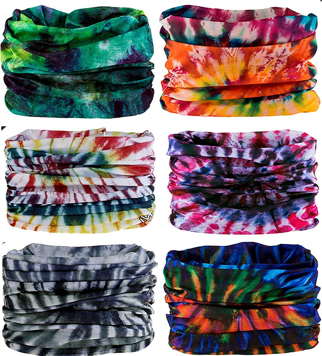Kingree 6PCS Outdoor Magic Scarf, Elastic Headbands, Headscarves, Headwear, Mask Apparel & Accessories > Clothing Accessories > Headwear KINGREE Tiedye2  
