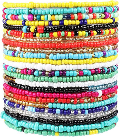 Jewelry Accessories for Teen Girls Elastic Bracelet Jewelry Handmade Bracelet Feet Colorful Anklet 24Pc Beads and Body Chain Bracelets for Kids (Multicolor, One Size) Apparel & Accessories > Jewelry > Anklets Generic   