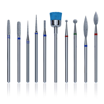 Elle Breeze 10 Pcs Diamond Nail Drill Bits Set for Acrylic Nail Professional Cuticle Drill Bit Manicure Tool for Home Salon Spa Health & Beauty > Personal Care > Cosmetics > Cosmetic Tools > Nail Tools Elle Breeze 10 Piece Set  