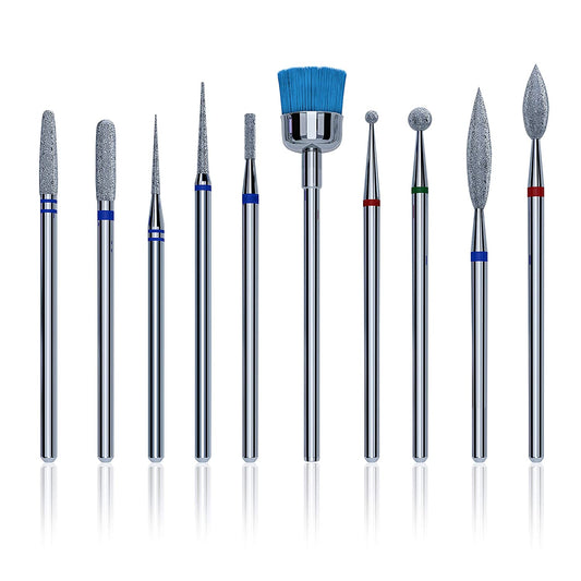 Elle Breeze 10 Pcs Diamond Nail Drill Bits Set for Acrylic Nail Professional Cuticle Drill Bit Manicure Tool for Home Salon Spa Health & Beauty > Personal Care > Cosmetics > Cosmetic Tools > Nail Tools Elle Breeze 10 Piece Set  