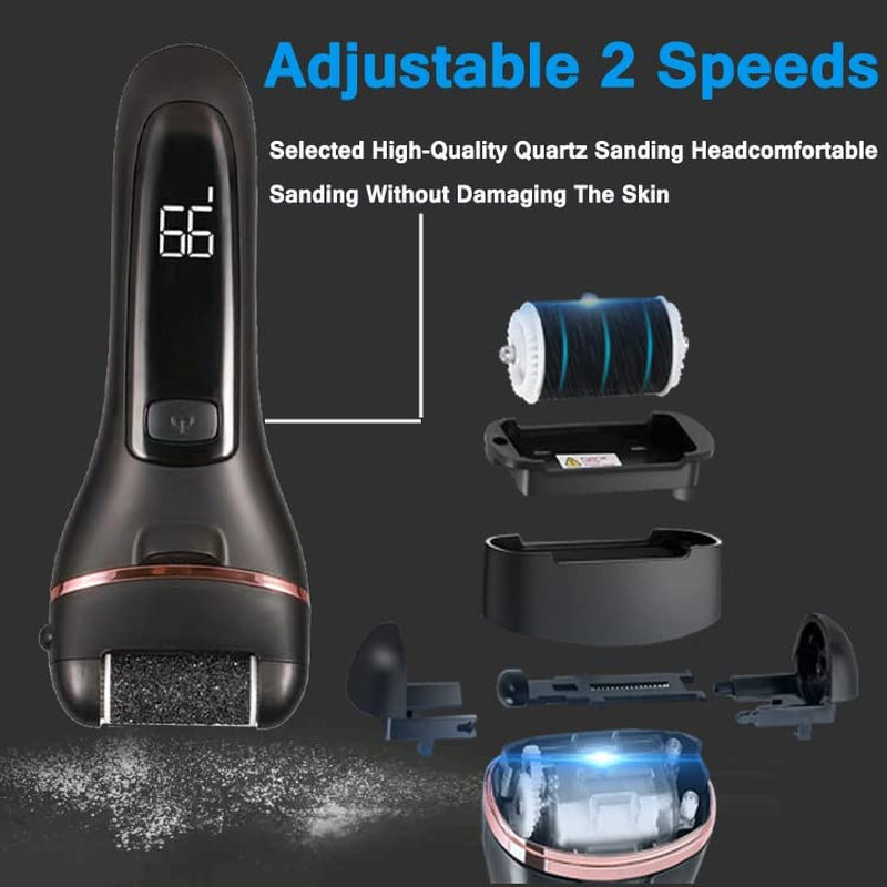 Electric Callus Remover for Feet, Rechargeable Foot Callus Remover Pedicure Tools Foot File, Professional Pedicure Kit Feet Care for Dead,Hard Cracked Dry Skin with 6 Grinding Heads,2Speed,Lcd Display Health & Beauty > Personal Care > Foot Care Aibixile   