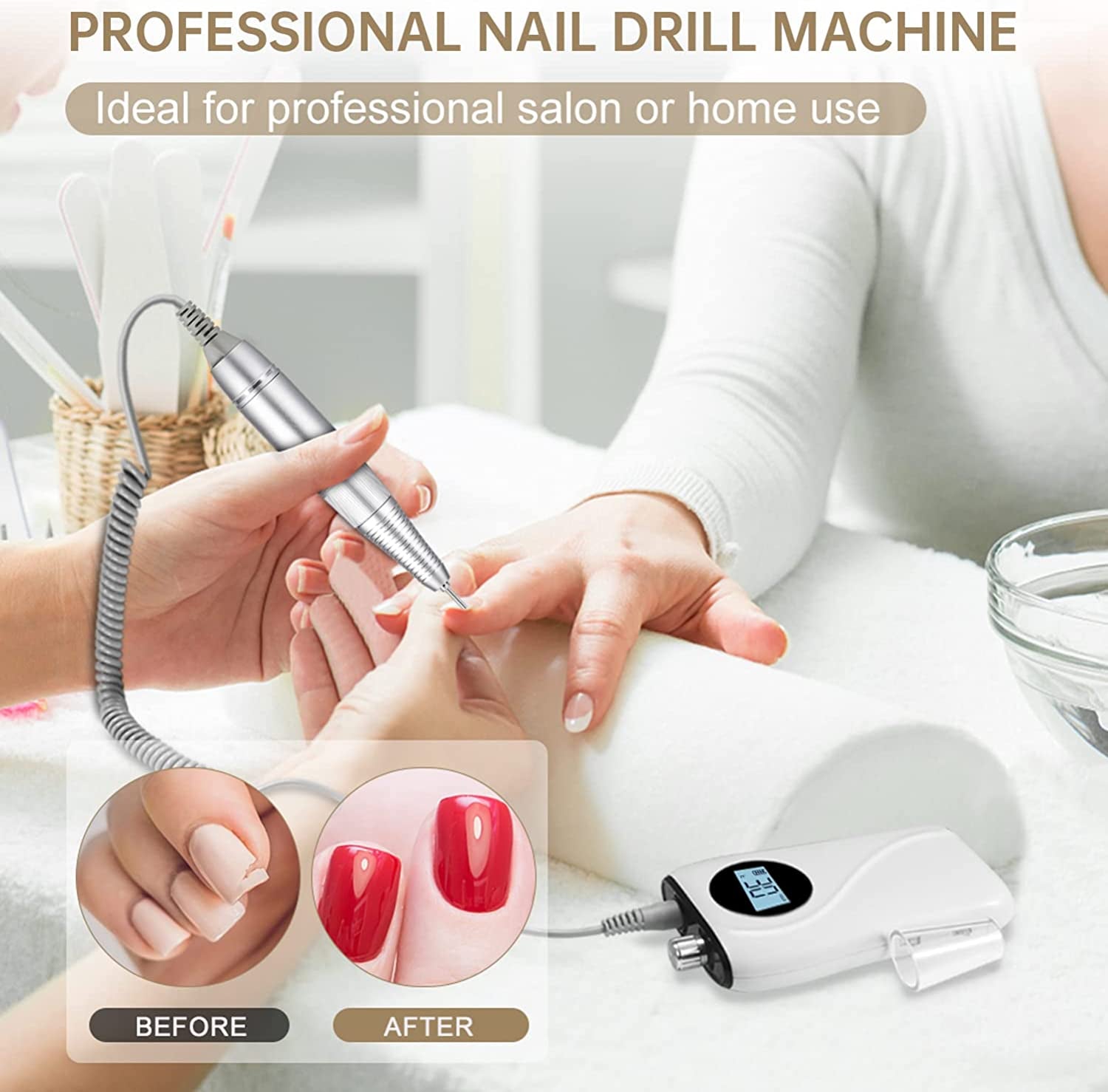 LONOOE Electric Acrylic Nail Drill Machine-Upgraded 30000Rpm High-Speed Rechargeable Efile Electric Nail Drill Set for Acrylic Gel Nails,Professional Electric Grinder Tool for Salon Use or Home DIY Health & Beauty > Personal Care > Cosmetics > Cosmetic Tools > Nail Tools UiiWout wecd   