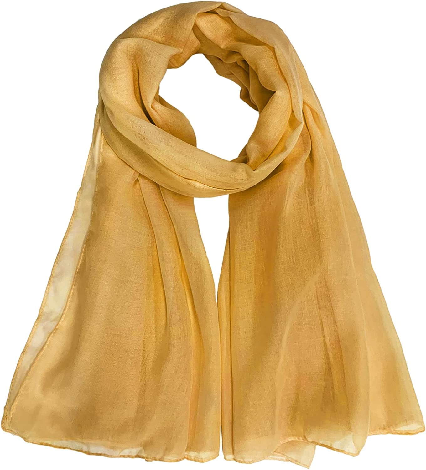 FINIZO Women'S Scarves Lady Light Soft Fashion Solid Scarf Wrap Shawl for All Season Apparel & Accessories > Clothing Accessories > Scarves & Shawls FINIZO 30-yellow  