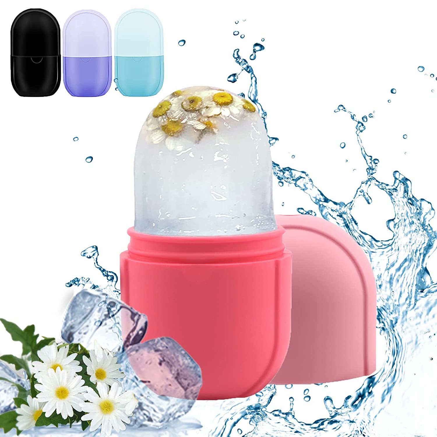 Ice Roller Silicone Facial and Eye,Facial Beauty Ice Roller Skin Care Tools,Reusable Facial Treatment to Tone Skin & De-Puff the Eye Area,Reduce Acne and Lubricate the Skin (Black 1) Health & Beauty > Personal Care > Cosmetics > Cosmetic Tools > Skin Care Tools MAITING Pink  