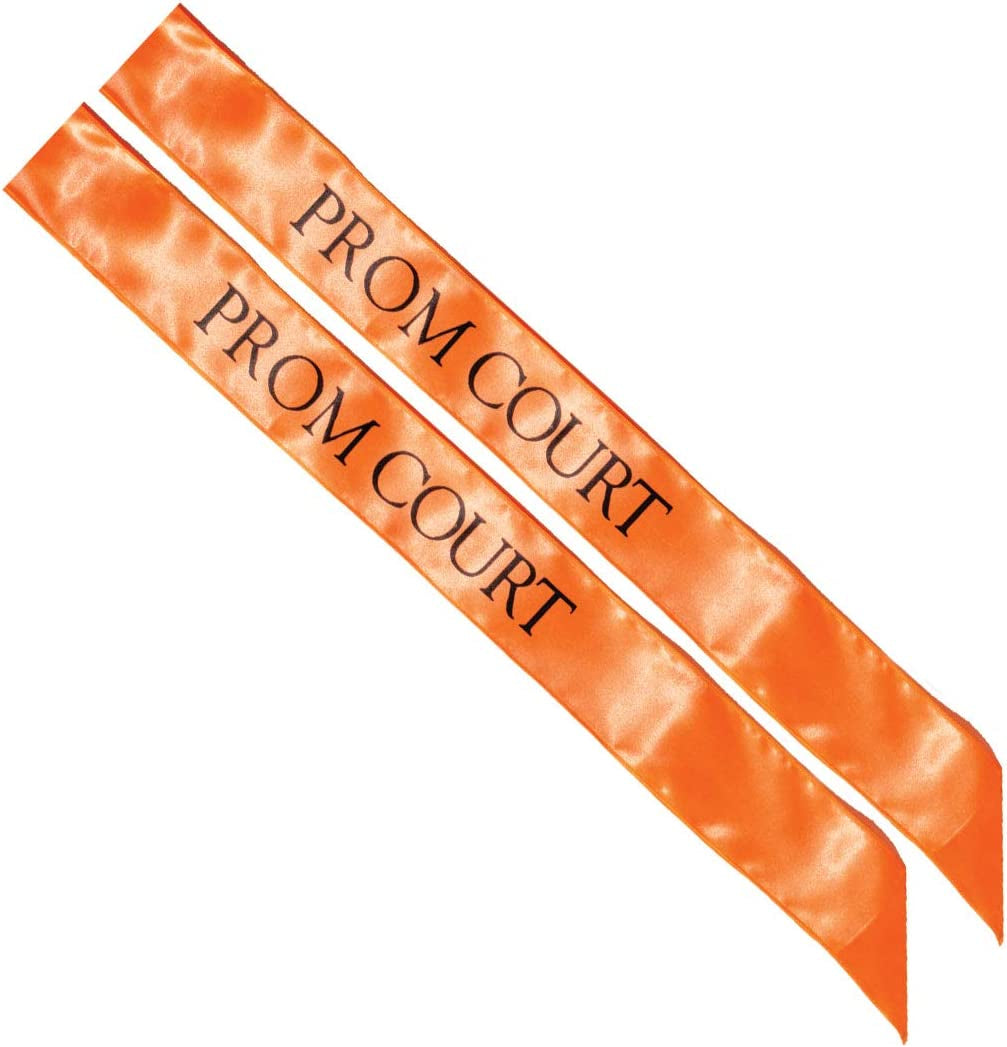 Blue Prom Court Sash, Gold Imprint, Pack of 2 Apparel & Accessories > Clothing Accessories > Sashes Anderson's Orange/Black Prom Court Sashes  