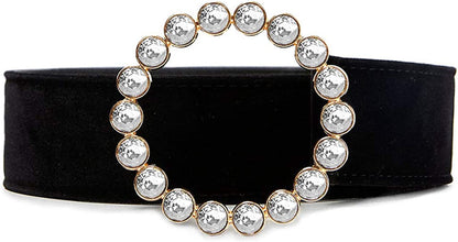 Fashion Designer Belts for Women,Leather Belts for Jeans Dress Pants with Gorgeous Crystal Buckle,Statement Gift for Women Apparel & Accessories > Clothing Accessories > Belts Aidyfeso Round White  