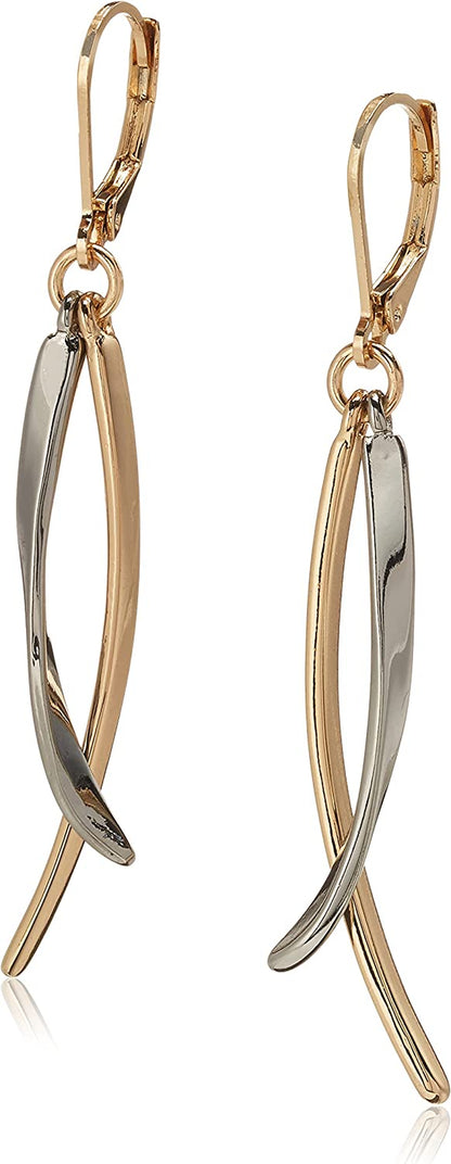 Nine West Classics Apparel & Accessories > Jewelry > Earrings KYLIE MAX Two-Tone DBL STICK DROP LVRBK 