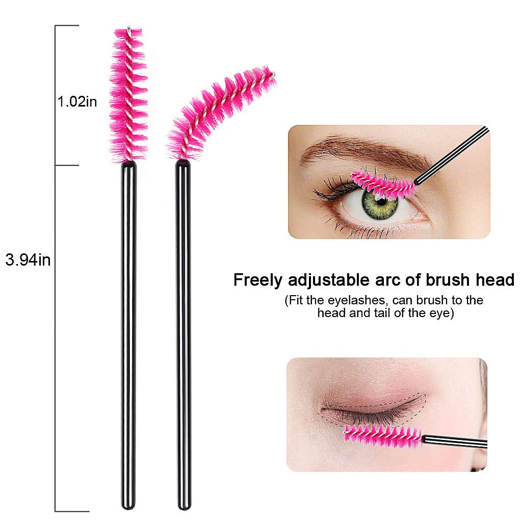 SWKJ 60 PCS Disposable Eyelash Brushes Eyebrow Castor Oil Brush Mascara Wands Cosmetic Makeup Tools (Rose Red) Health & Beauty > Personal Care > Cosmetics > Cosmetic Tools > Skin Care Tools nnaa   