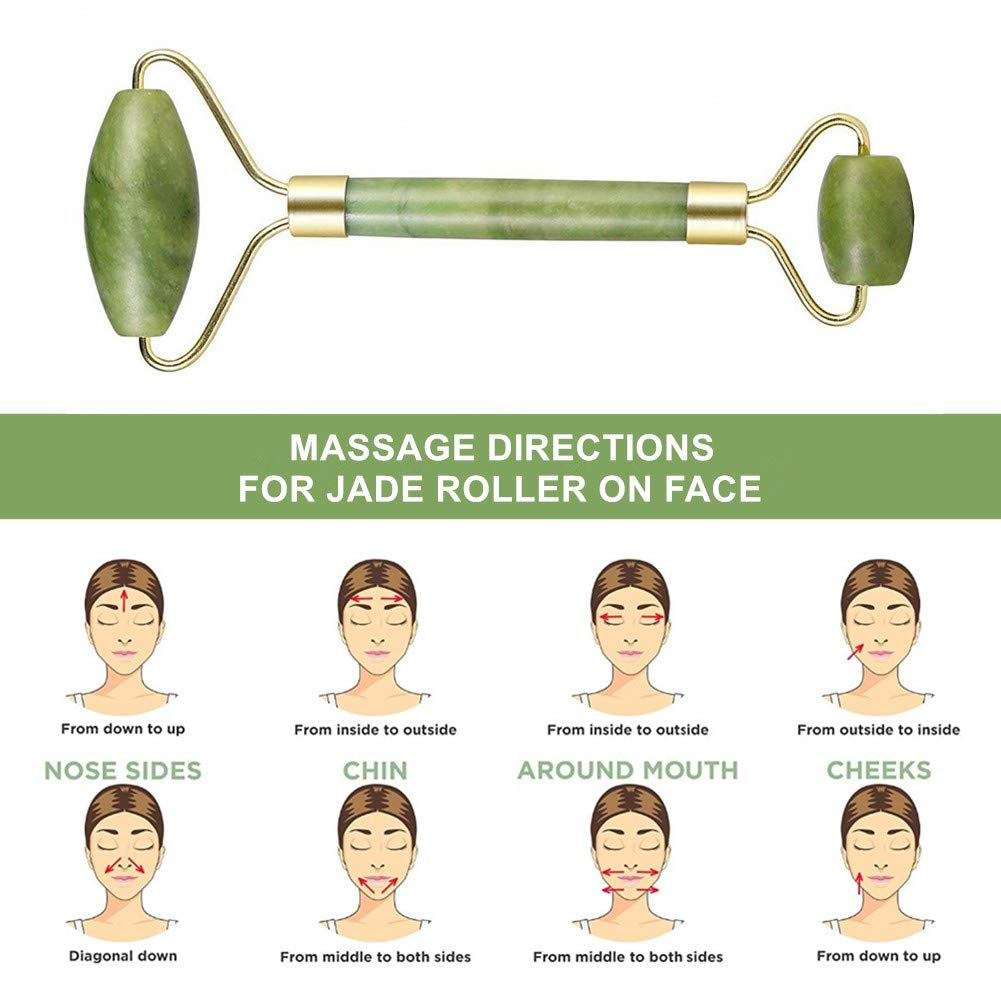 Jade Roller for Face Massager MUZHI Green Neck Massager Tool Jade Stone Face Roller, Eye Treatment Roller Reduce Wrinkles anti Aging Natural Skin Gym Crystal Beauty Jade Facial Roller Dark Green… Health & Beauty > Personal Care > Cosmetics > Cosmetic Tools > Skin Care Tools MUZHI   
