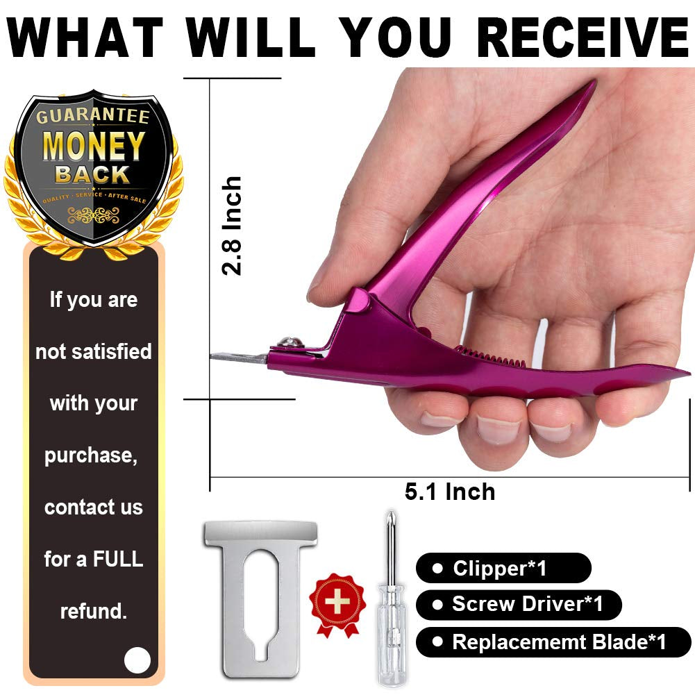 Elegant Violet Red Premium Adjustable Stainless Steel Artificial Acrylic Fake False Nail Tip Clipper Cutter Trimmer Manicure Pedicure Sharp Blade Clip Tool for Salon Home Nail Art Beauty Design DIY Health & Beauty > Personal Care > Cosmetics > Cosmetic Tools > Nail Tools GADGETS ENTREPOT   
