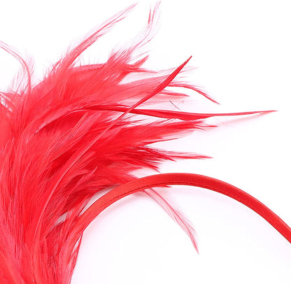 DRESHOW 1920S Fascinator Feather Headband for Women Cocktail Tea Party Headwear Flapper Gatsby Headpiece Apparel & Accessories > Clothing Accessories > Headwear DRESHOW   