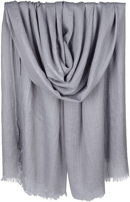 Iristide Women Summer Scarfs Large Long Lightweight Linen Beach Gauze Shawl Wrap 75”×43” Apparel & Accessories > Clothing Accessories > Scarves & Shawls Iristide Grey  