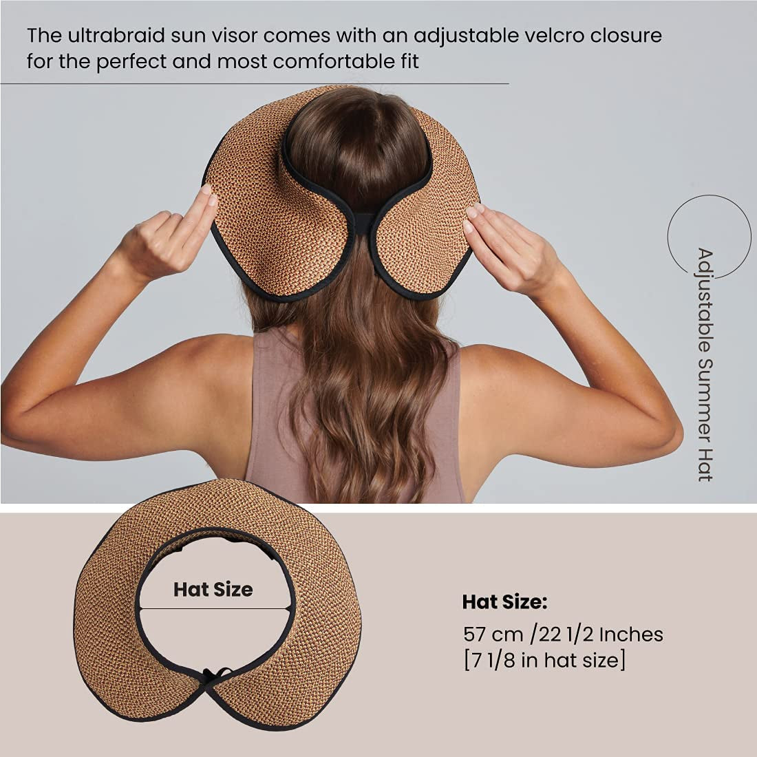 San Diego Hat Company Signature Women'S Ultrabraid Large Brim Visor with Ribbon Binding & Sweatband, Sun Hats for Women, Mixed Black/Red Apparel & Accessories > Clothing Accessories > Hats San Diego Hat Co.   