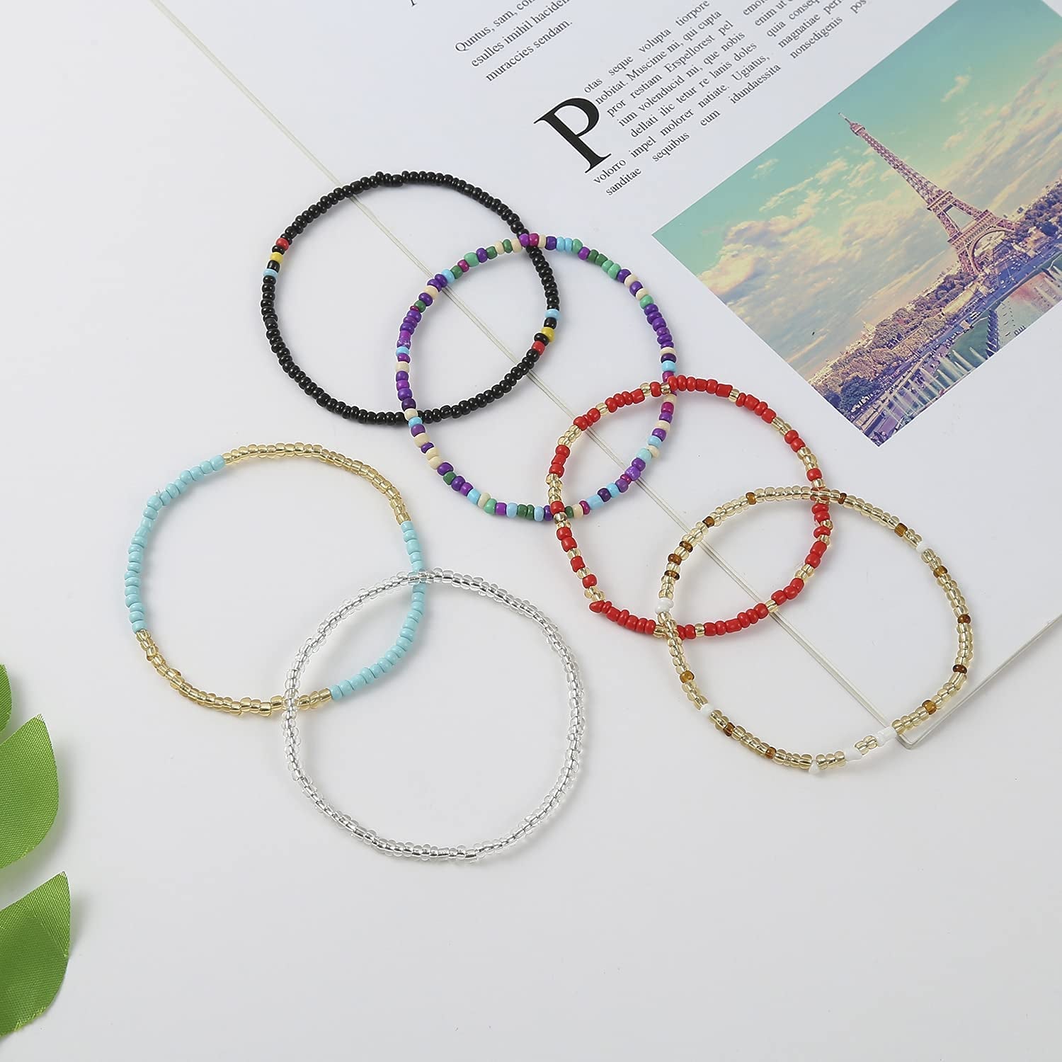 Beaded Evil Eye Anklets for Women Colorful Elastic Lucky Ankle Bracelet Hand-Woven Lucky Anklet Protection Anklet for Family Apparel & Accessories > Jewelry > Anklets Dalinner   