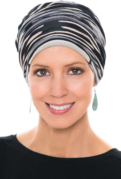 Cardani Sophisticate Turban Silky Soft Viscose from Bamboo Hat Apparel & Accessories > Clothing Accessories > Headwear Cardani Luxury Bamboo - Multi Stripe One Size 