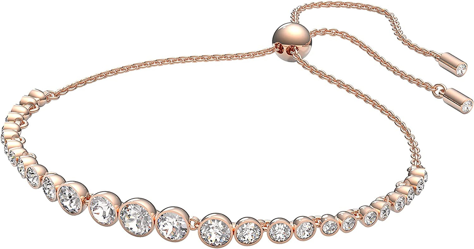 Swarovski Emily Tennis Bracelet Jewelry Collection, Clear Crystals, Blue Crystals, Pink Crystals ( Exclusive) Apparel & Accessories > Jewelry > Bracelets SWAROVSKI Clear Crystals - Rose Gold Tone  