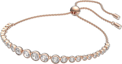 Swarovski Emily Tennis Bracelet Jewelry Collection, Clear Crystals, Blue Crystals, Pink Crystals ( Exclusive) Apparel & Accessories > Jewelry > Bracelets SWAROVSKI Clear Crystals - Rose Gold Tone  