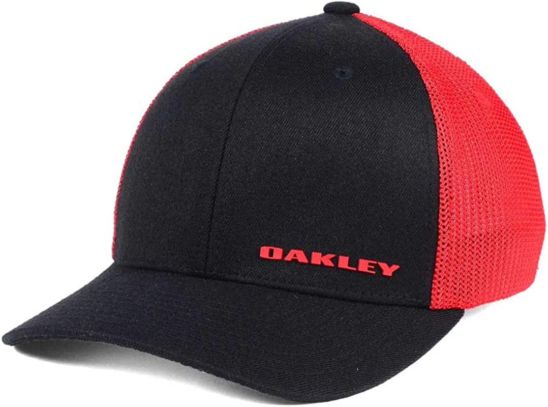 Oakley Indy Stretch-Fitted Cap Apparel & Accessories > Clothing Accessories > Hats Oakley Black/Red Large-X-Large 