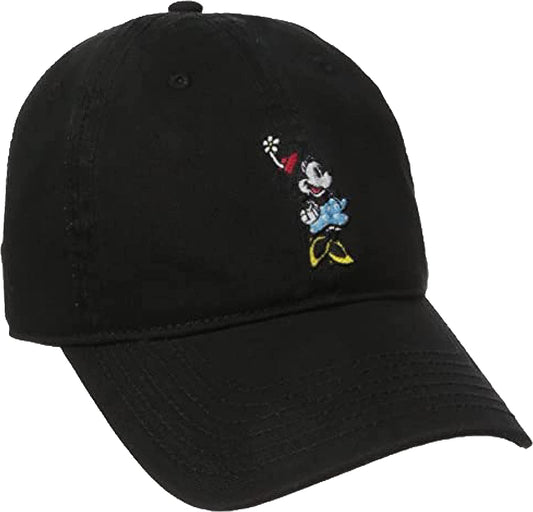 Concept One Disney Minnie Mouse Embroidered Cotton Adjustable Dad Hat, Baseball Cap with Curved Brim Apparel & Accessories > Clothing Accessories > Hats Concept One Onyx One Size 