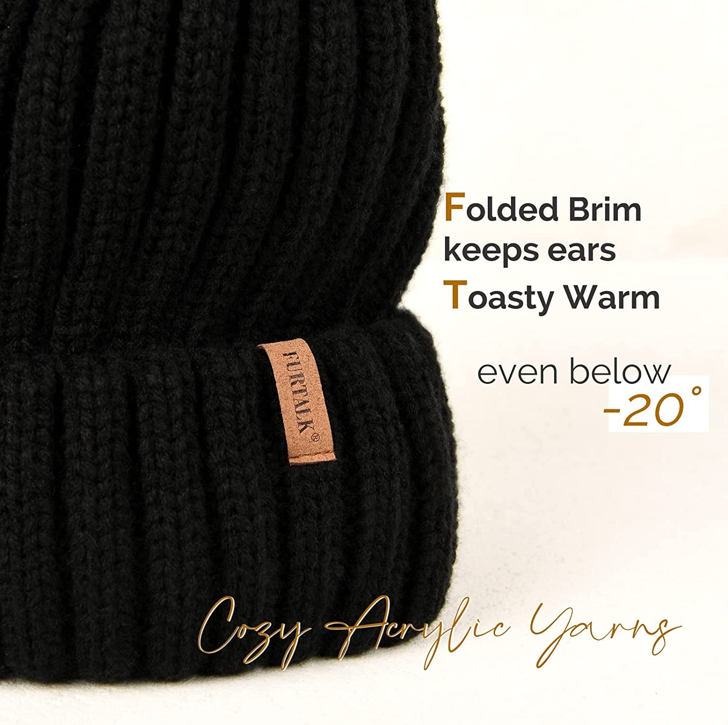 FURTALK Womens Winter Knitted Beanie Hat with Faux Fur Pom Warm Knit Skull Cap Beanie for Women… Apparel & Accessories > Clothing Accessories > Hats KYLIE MAX   