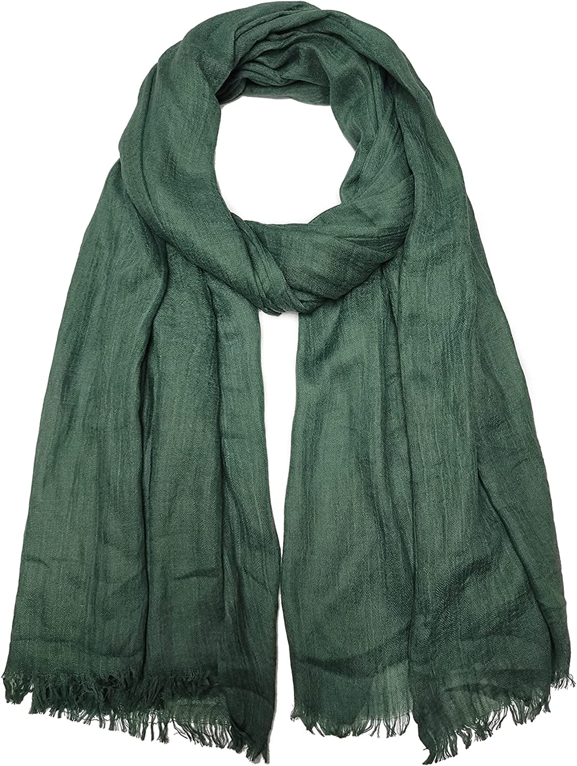 Women Summer Scarfs Lightweight Large Long Gauze Shawl Linen Beach Wrap Plain 75”×43” Apparel & Accessories > Clothing Accessories > Scarves & Shawls Gragengs Green  