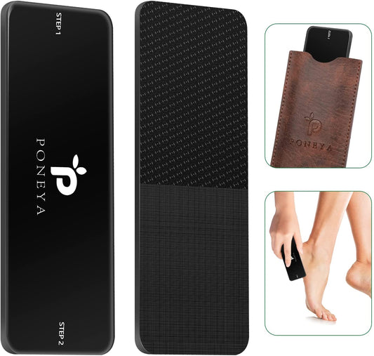 Foot File-Nano Glass Foot File Callus Remover for Feet, Best Foot Care Pedicure Tools Foot Scrubber to Remove Dead or Hard Cracked Dry Skin, Foot Scraper for Soft Feet, for Men Women Travel (Black) Health & Beauty > Personal Care > Foot Care PONEYA Black  