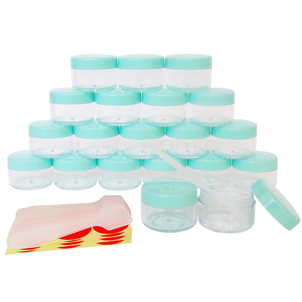 Greatforu 50Pcs Cosmetic Spatula for Face Cream Stick Plastic Frosted Tip Spoon Disposable Makeup Tool for Easy Mixing, Sampling, Waxing DIY Beauty Tools, 3.2'' X 0.6'', Clear, Pink, Purple Health & Beauty > Personal Care > Cosmetics > Cosmetic Tools > Skin Care Tools GreatforU 20pcs 15ml Green  