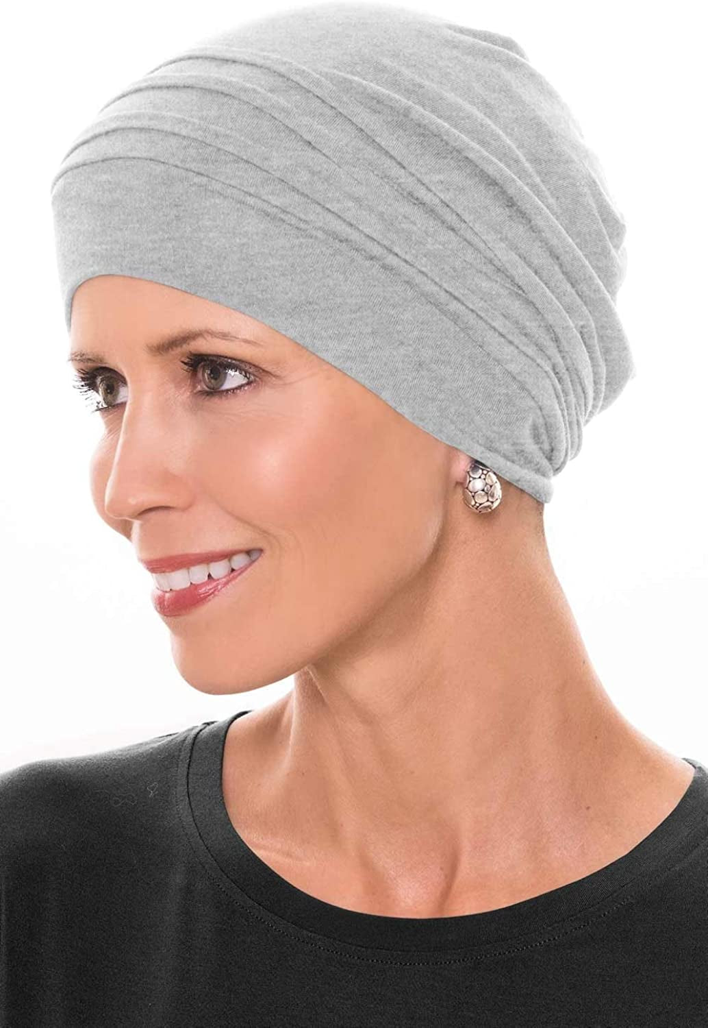 Cardani® Mod Slouchy Snood Turban - Viscose from Bamboo Hat Apparel & Accessories > Clothing Accessories > Headwear Cardani Luxury Bamboo - Grey Heather One Size 