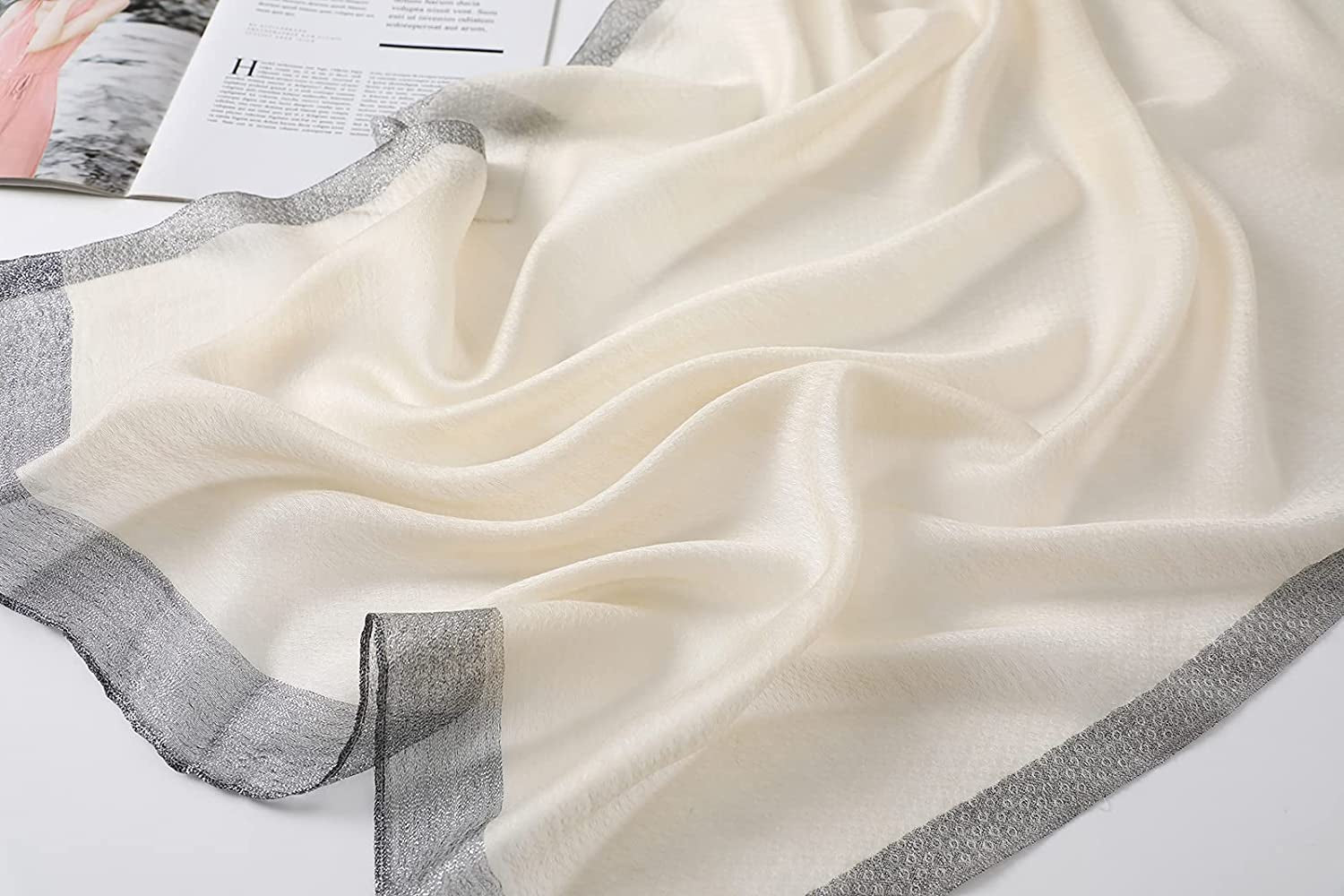 WINCESS YU Solid Color Mulberry Silk Scarf for Women Soft Blanket Shawl Beach Gauze Scarves and Wraps for for All Season Apparel & Accessories > Clothing Accessories > Scarves & Shawls WINCESS.YU   
