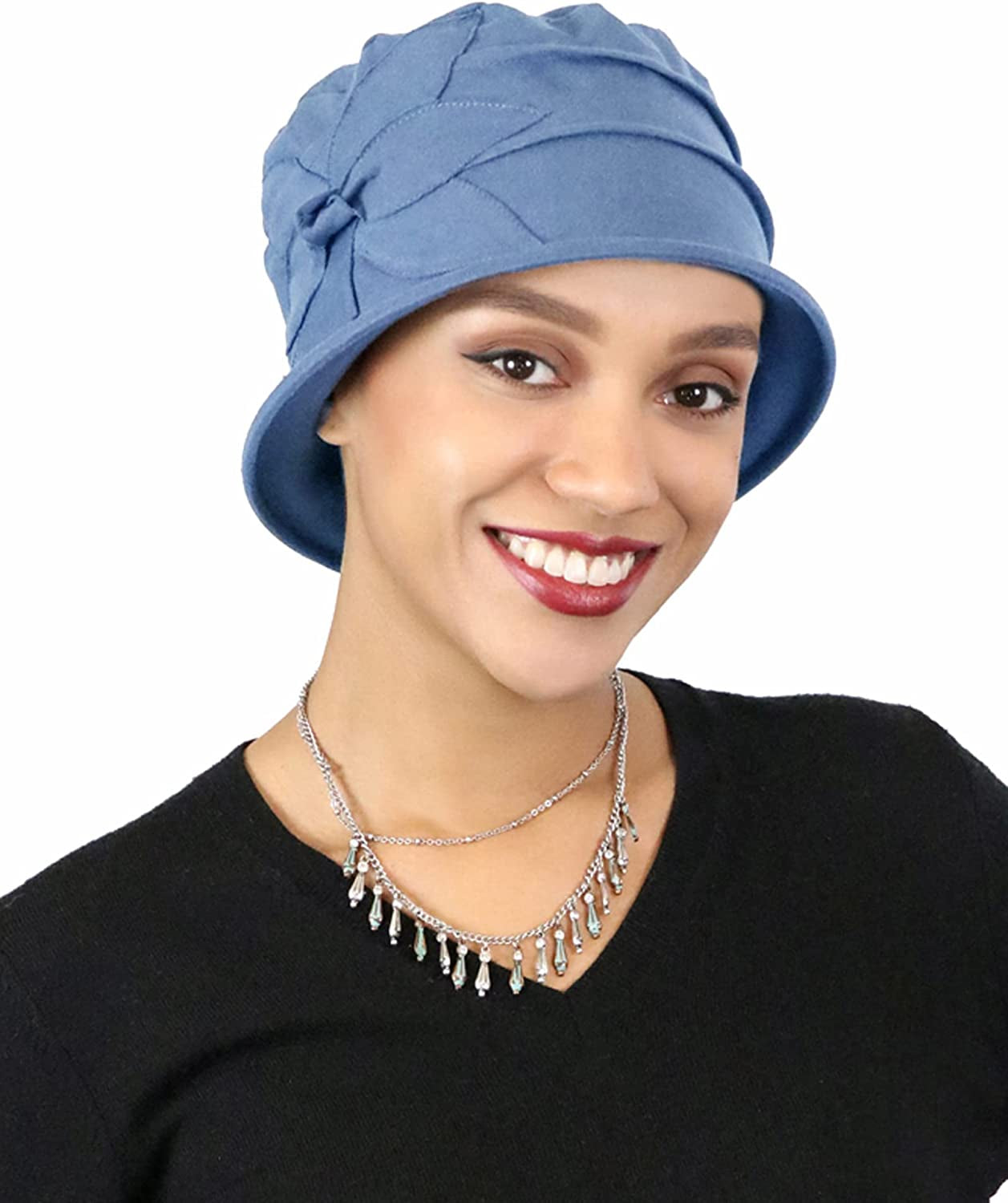 Hats Scarves & More Womens Hat Chemo Headwear Cancer Hat 50+ UPF Sun Protection Summer Seattle Chic Apparel & Accessories > Clothing Accessories > Headwear Hats Scarves & More Blue Grey  