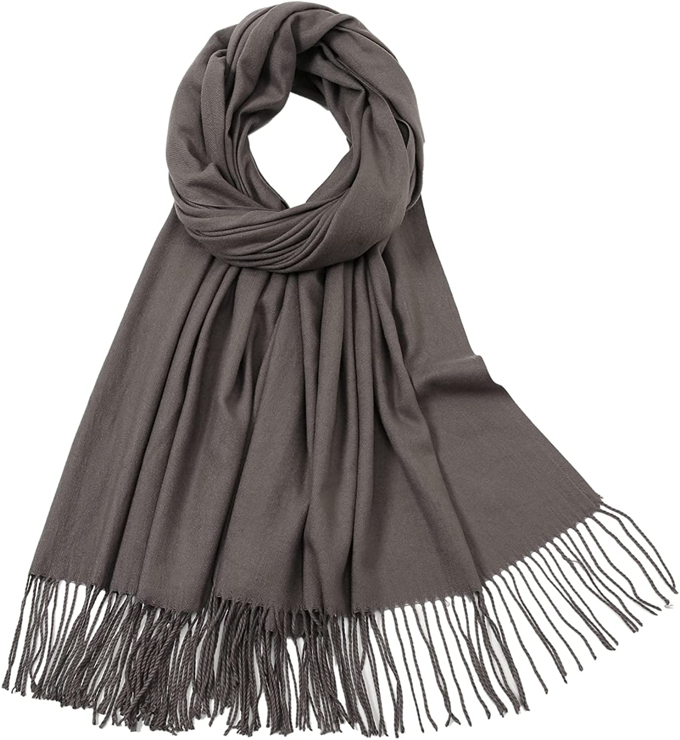 RIIQIICHY Women'S Scarf Pashmina Shawls and Wraps for Evening Dress Bridesmaid Wedding Bridal Winter Warm Long Large Scarves Apparel & Accessories > Clothing Accessories > Scarves & Shawls RIIQIICHY Gunmetal  