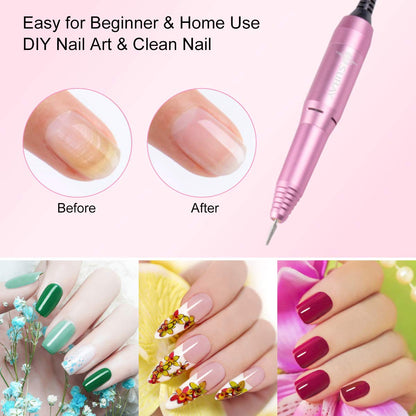 Subay Professional Finger Toe Nail Care Electric Nail Drill Machine Manicure Pedicure Kit Electric Nail Art File Drill with 1 Pack of Sanding Bands (Pink) Health & Beauty > Personal Care > Cosmetics > Cosmetic Tools > Nail Tools SUBAY   