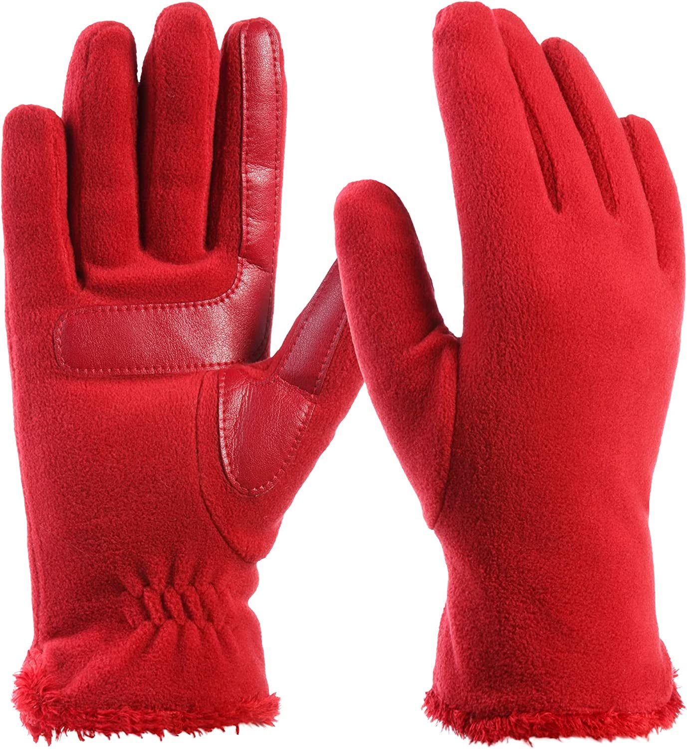 Isotoner Womens Stretch Fleece Gloves with Microluxe Lining and Smart Touch Technology Apparel & Accessories > Clothing Accessories > Gloves & Mittens KYLIE MAX Chili -Recycled and Smartdri One Size 