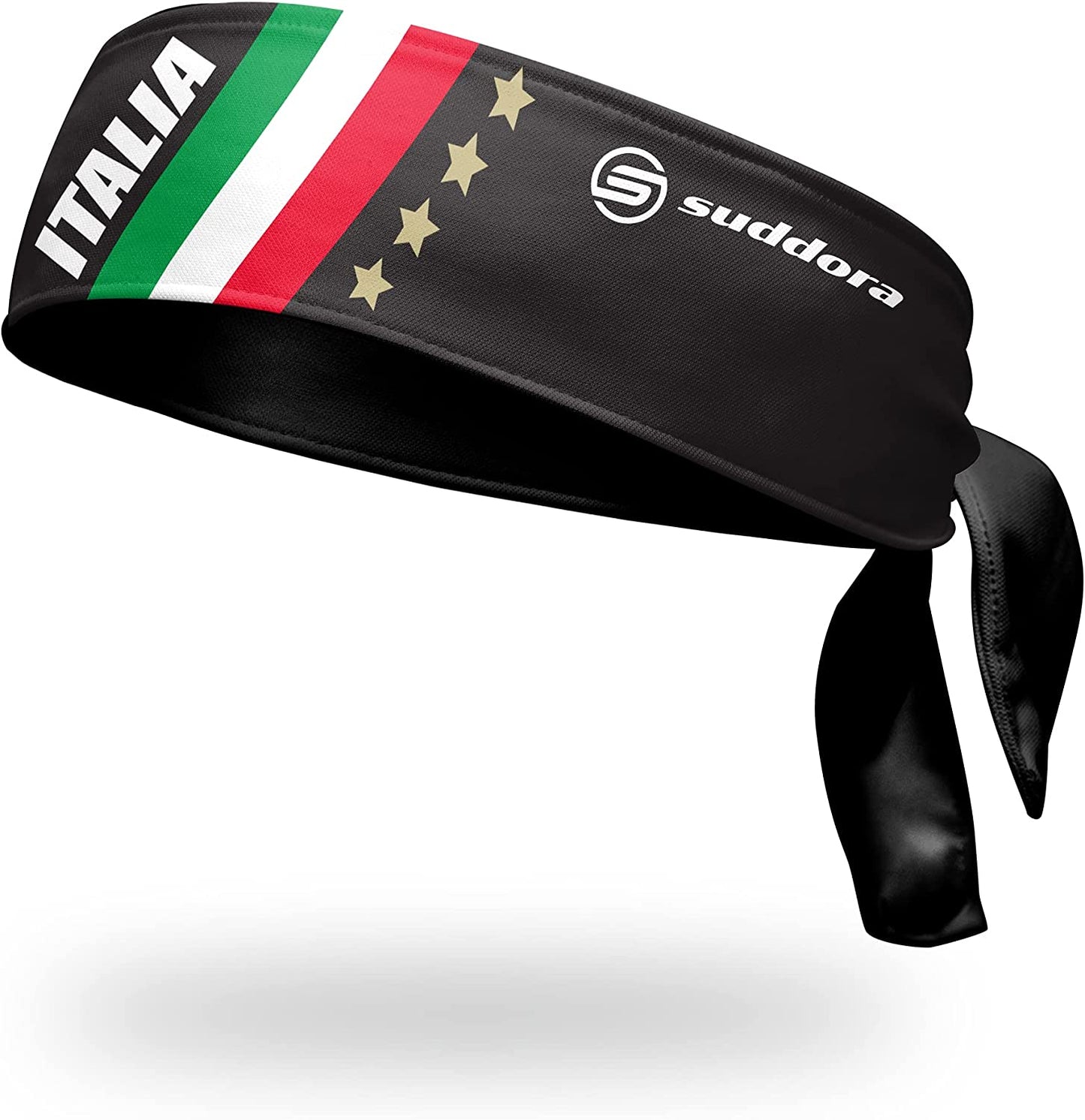 Suddora Country Flag Tie Headbands - Workout, Sports, Costume and National Team Accessories Apparel & Accessories > Clothing Accessories > Bandanas & Headties Suddora Italia Black  