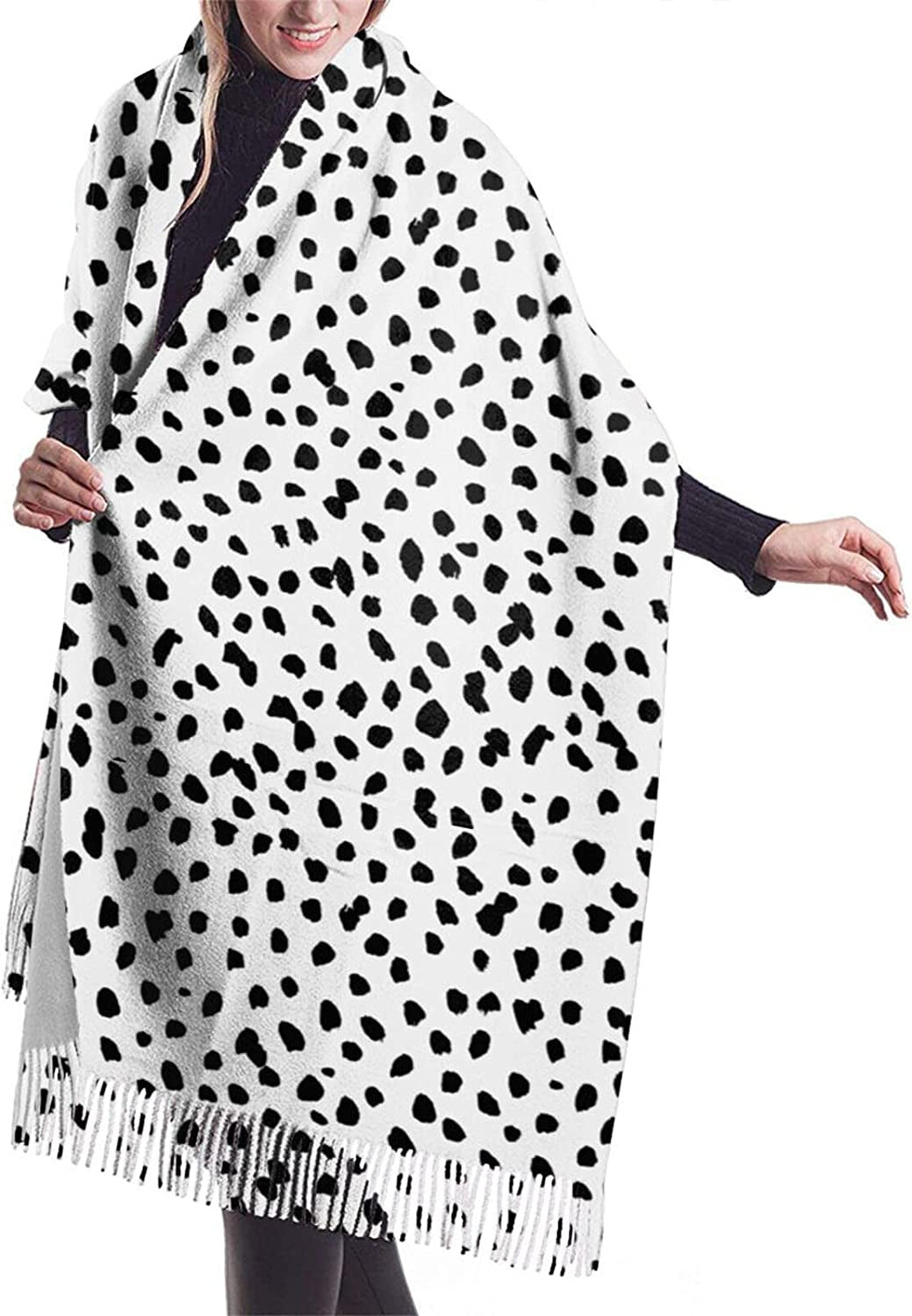 Women'S Fashion Scarves Dalmatian Print Comfortable Long Shawl Winter Soft Thick Warm Scarf Apparel & Accessories > Clothing Accessories > Scarves & Shawls PAVQWEJ Dalmatian Print One Size 