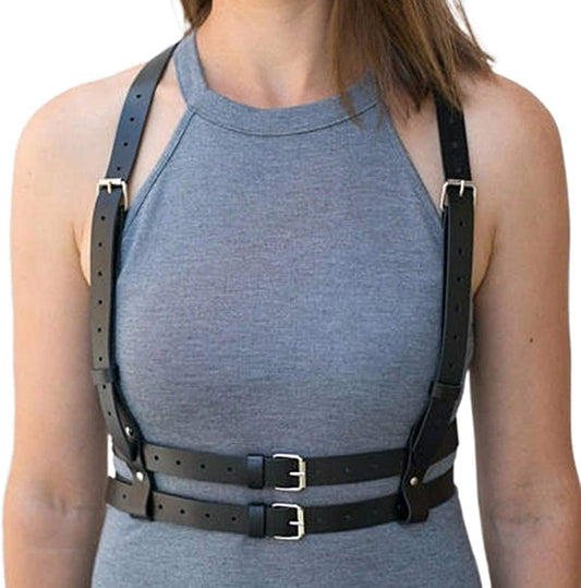 Bodiy Punk Waist Harness Belt Fashion Body Chain Black Goth Rave Adjustable Body Jewelry for Women and Girls Apparel & Accessories > Jewelry > Body Jewelry Bodiy   