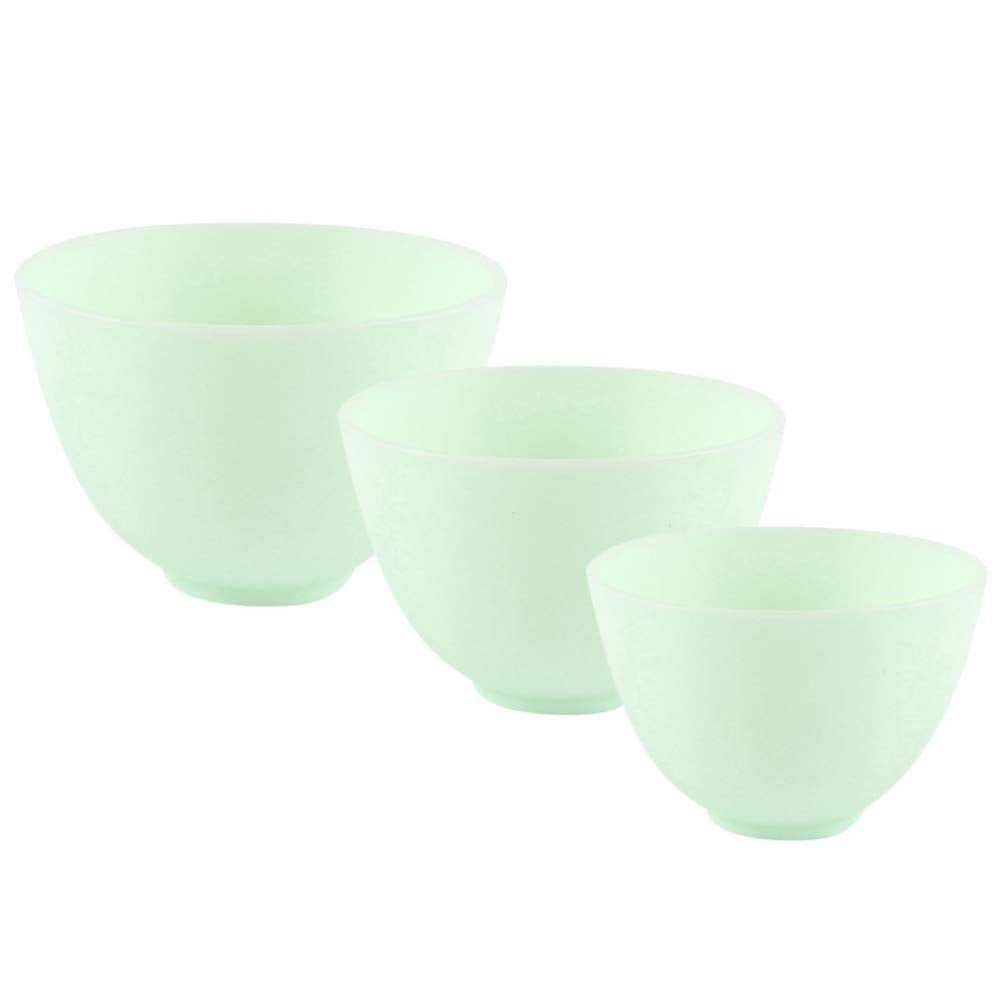 Healifty 3Pcs Diy Face Mixing Bowl Face Mask Bowl Facial Mud Bowl Silicone Bowl Cosmetic Beauty Tool for Home Salon Spa Face Skin Applicator Bowl (White) Health & Beauty > Personal Care > Cosmetics > Cosmetic Tools > Skin Care Tools Healifty Green  