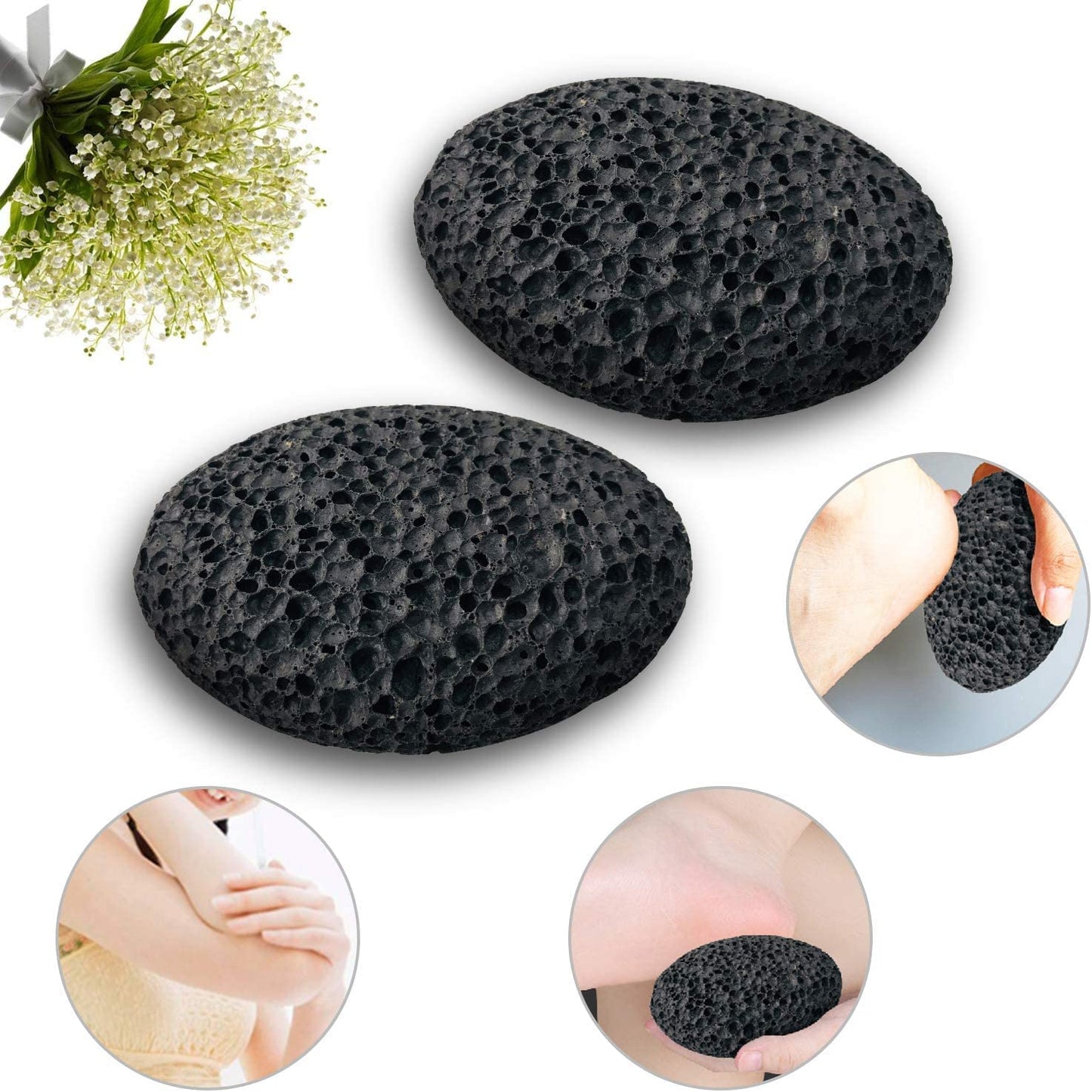 Pumice Stone for Foot, Natural Earth Lava Shower Pumice Stone Black, Exfoliating Rock for Feet, Pedicure Rocks, Stone for Skin Scrubber, Pedicure Exfoliator Tools Scrubber Health Foot Care Health & Beauty > Personal Care > Foot Care DICOBEE   