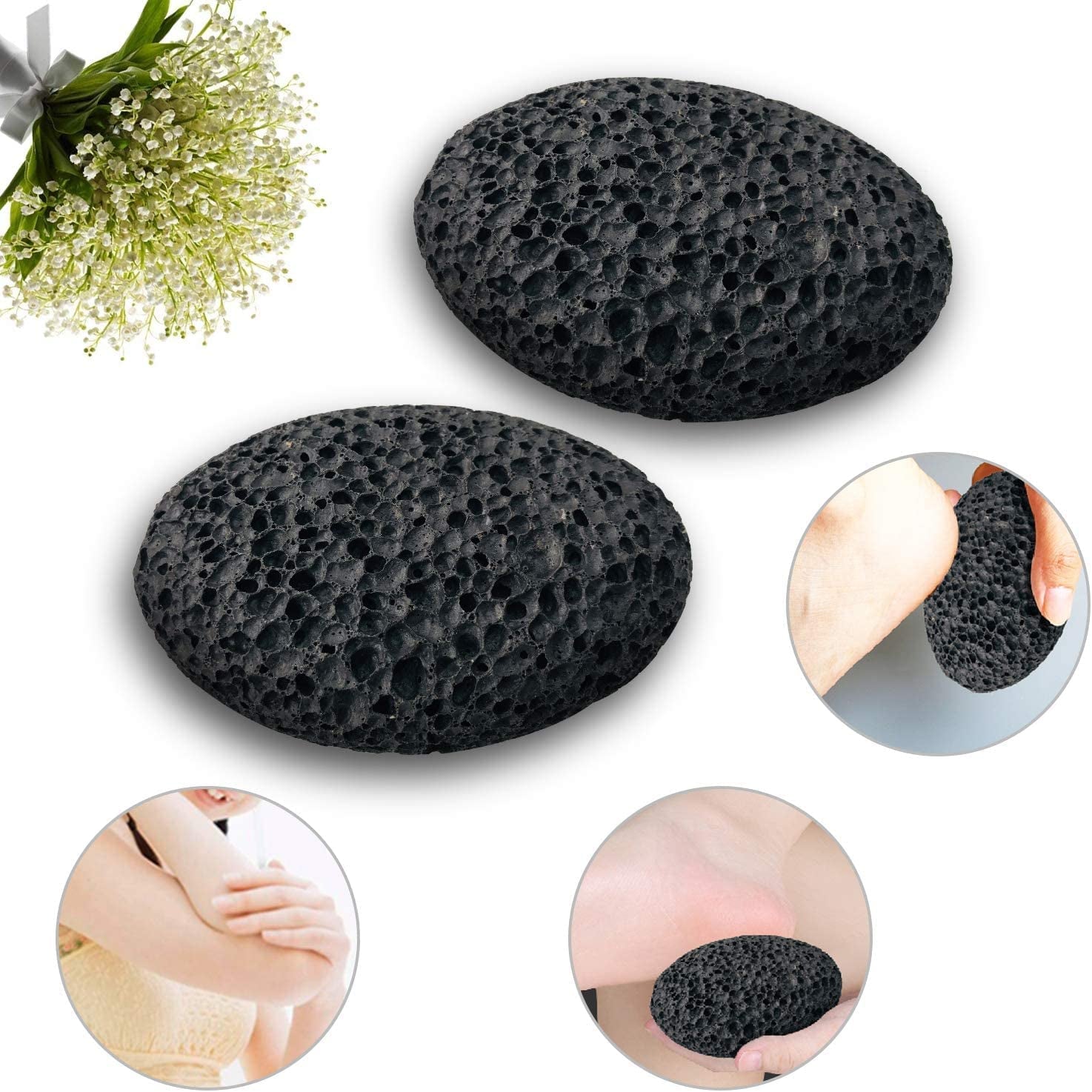 Pumice Stone for Foot, Natural Earth Lava Shower Pumice Stone Black, Exfoliating Rock for Feet, Pedicure Rocks, Stone for Skin Scrubber, Pedicure Exfoliator Tools Scrubber Health Foot Care Health & Beauty > Personal Care > Foot Care DICOBEE   