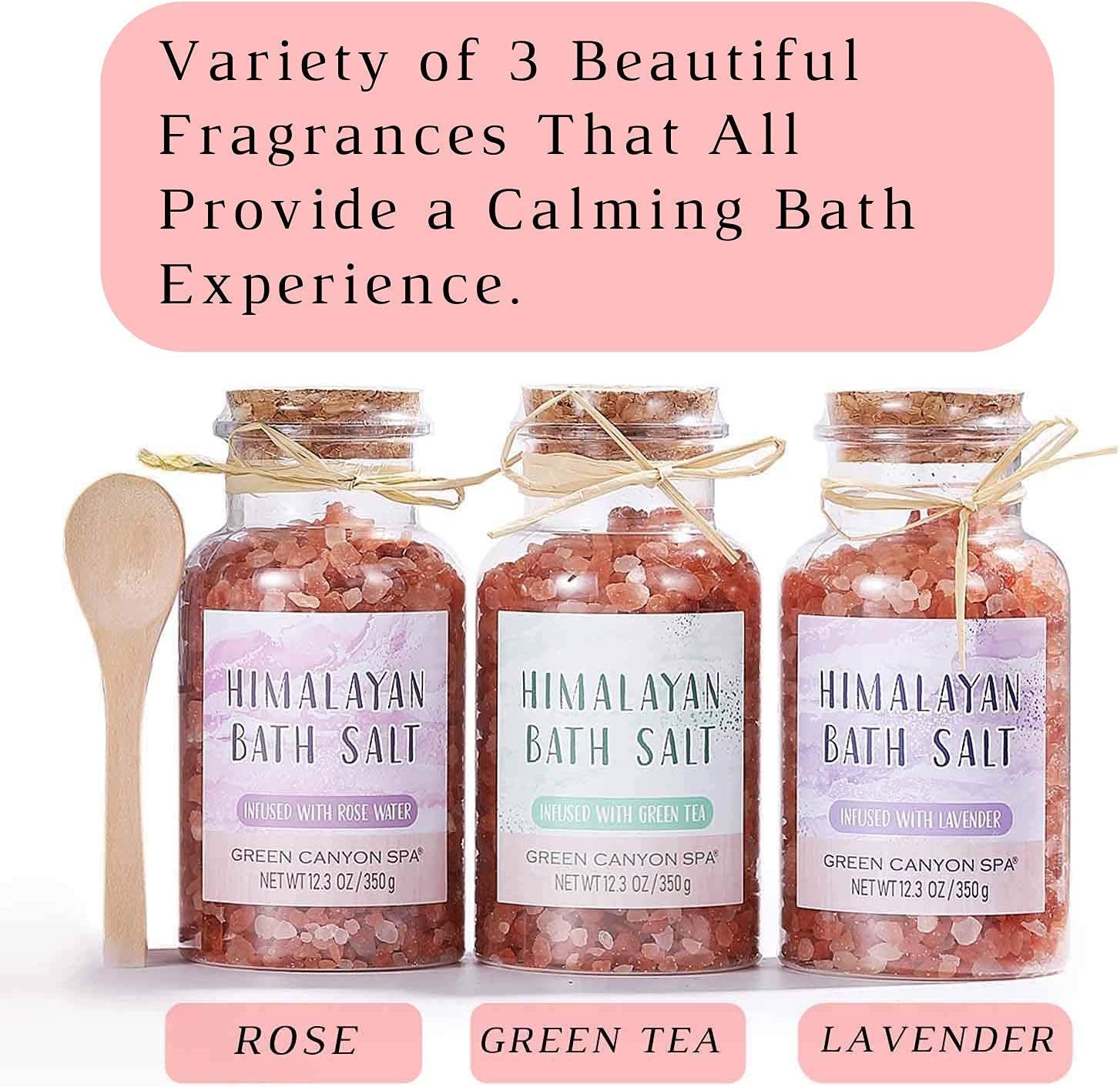 Pink Himalayan Bath Salt Gift Set - Body Foot Spa Kit with Rose Essential Oil & Moisturize Foot Lotion, Revitalize and Soothe Skin, Foot Care Spa Gift Foot Soak for Women Relaxing Christmas Gifts Health & Beauty > Personal Care > Foot Care Green Canyon Spa   